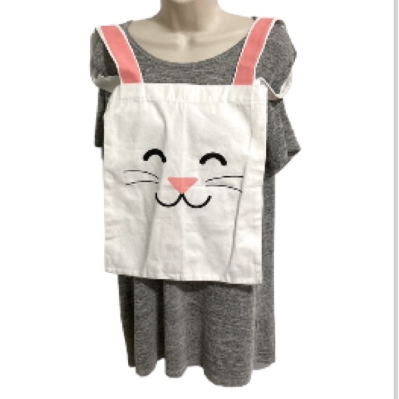 Canvas Tote Bag Bunny Rabbit Easter Halloween 15” x 13” - Picture 1 of 8